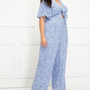 Flutter Sleeve Tie Front Jumpsuit